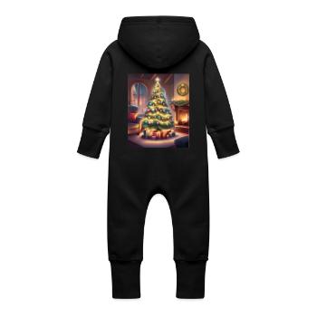 Noël à la maison - Grenouillère à capuche bio en molleton Bébé - vanille - Dos