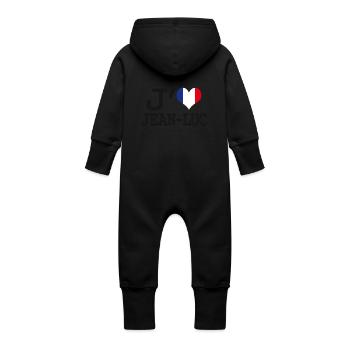 I love jean-luc - Baby Organic Sweat Overalls With Hood - vanilla - Back
