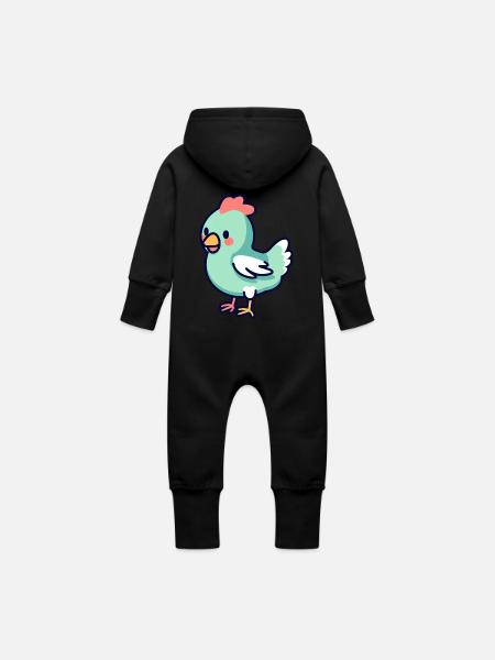 Poulet - Grenouillère à capuche bio en molleton Bébé - vanille