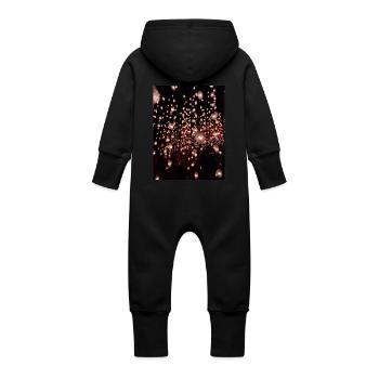 NIGHT LIGHTS - Baby Organic Sweat Overalls With Hood - vanilla - Back