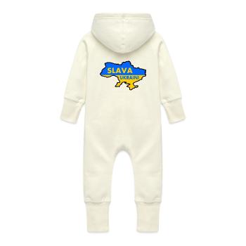 Slava ukraini - Baby Bio Sweat Overall mit Kapuze - Vanille-Milchshake - Hinten