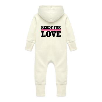 Ready for love - Grenouillère à capuche bio en molleton Bébé - vanille - Dos