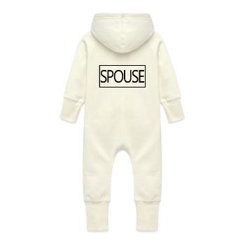 Couple jumelé conjoint hommes et femmes Jour de mariage - Grenouillère à capuche bio en molleton Bébé - vanille - Dos