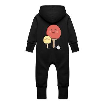 Chemises et barboteuses de tennis de table mignonnes pour bébés - Grenouillère à capuche bio en molleton Bébé - vanille - Dos