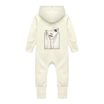 Gebrochene Mädchen - Baby Bio Sweat Overall mit Kapuze - Vanille-Milchshake - Hinten