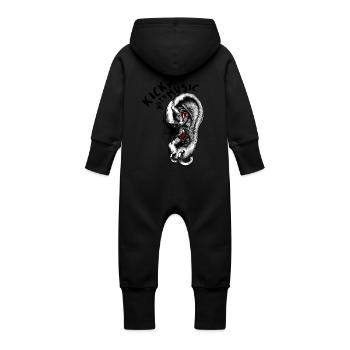 Kick me avec de la musique - Grenouillère à capuche bio en molleton Bébé - vanille - Dos