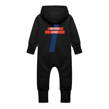 Mulhouse Alsace Children's Gift - Baby Organic Sweat Overalls With Hood - vanilla - Back
