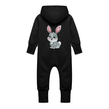 Petit Lapin - Grenouillère à capuche bio en molleton Bébé - vanille - Dos