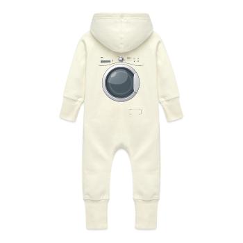 Carnaval de remplacement de costume de machine à laver - Grenouillère à capuche bio en molleton Bébé - vanille - Dos
