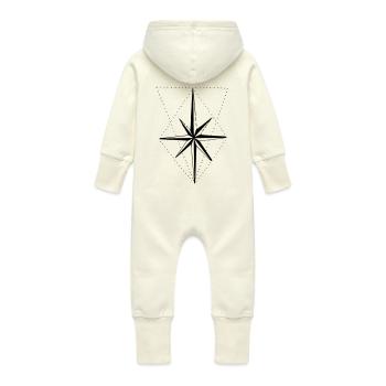 Kompass - Baby Bio Sweat Overall mit Kapuze - Vanille-Milchshake - Hinten
