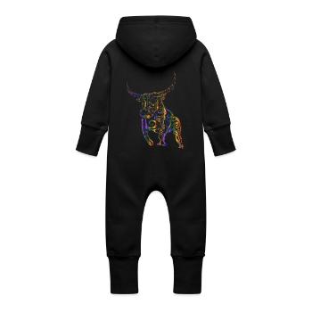 The colorful cop - Baby Organic Sweat Overalls With Hood - vanilla - Back