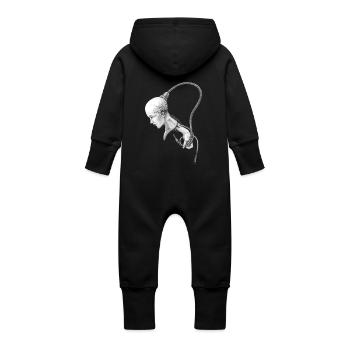 Biomechanical girl is controlled - Baby Organic Sweat Overalls With Hood - vanilla - Back