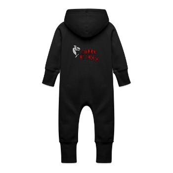 Pixel Shark - Baby Bio Sweat Overall mit Kapuze - Vanille-Milchshake - Hinten
