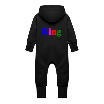 King - Baby Organic Sweat Overalls With Hood - vanilla - Back