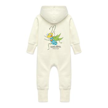Petit houblon - Grenouillère à capuche bio en molleton Bébé - vanille - Dos