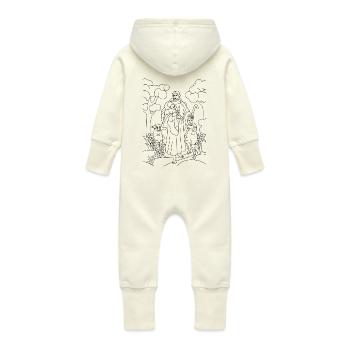 Collection christianisme - Grenouillère à capuche bio en molleton Bébé - vanille - Dos