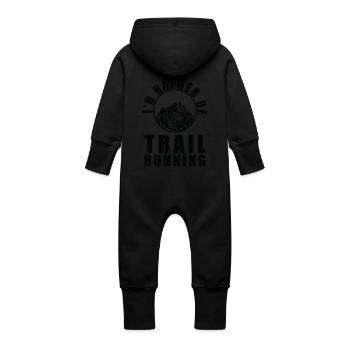 Trail Running Sports - Baby Organic Sweat Overalls With Hood - vanilla - Back