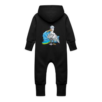 Seagulls Seaman Seagull Seamen Sailor Ahoy - Baby Organic Sweat Overalls With Hood - vanilla - Back
