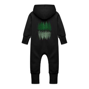 Forêt de sapins Randonnée pédestre Épicéa Forêt de conifères Nature - Grenouillère à capuche bio en molleton Bébé - vanille - Dos