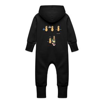 Cacahuète Motivation Fitness Haltère Sports de musculation - Grenouillère à capuche bio en molleton Bébé - vanille - Dos