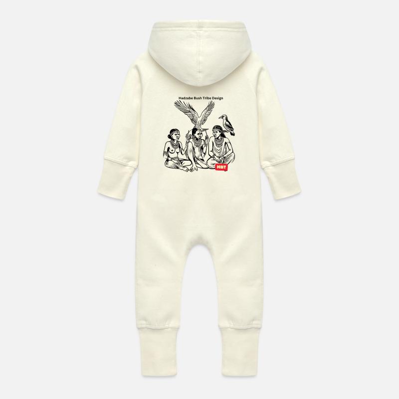 LGBT 9 - Grenouillère à capuche bio en molleton Bébé - vanille