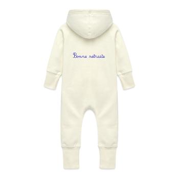 RETRAITE. BONNE RETRAITE. JOYEUSE RETRAITE. COEUR - Grenouillère à capuche bio en molleton Bébé - vanille - Dos