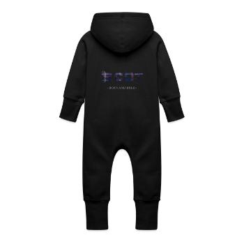 Tartan Scot - Black - Baby Organic Sweat Overalls With Hood - vanilla - Back