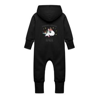 Unicorn queens April - Baby Organic Sweat Overalls With Hood -  - Back