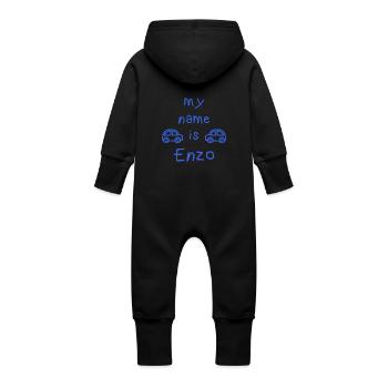 ENZO MY NAME IS - Baby Organic Sweat Overalls With Hood - vanilla - Back