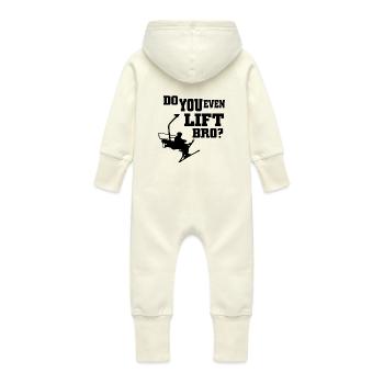 SKI - Grenouillère à capuche bio en molleton Bébé - vanille - Dos