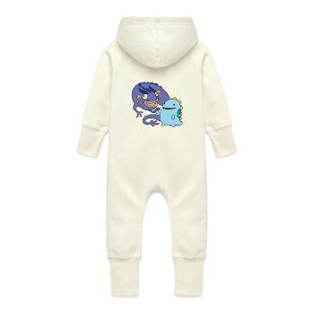 Derpy Dragons - Grenouillère à capuche bio en molleton Bébé - vanille - Dos