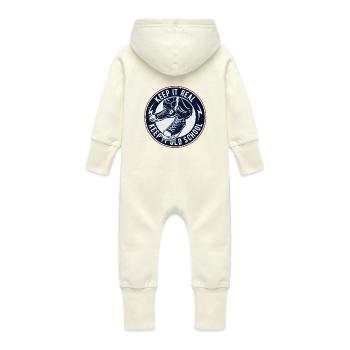 Gardez-la vieille école - Grenouillère à capuche bio en molleton Bébé - vanille - Dos