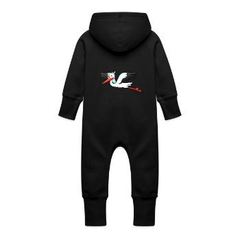 Genau Der Storch wars - Baby Bio Sweat Overall mit Kapuze - Vanille-Milchshake - Hinten