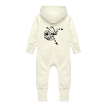 Pieuvre pieuvre pieuvre - Grenouillère à capuche bio en molleton Bébé - vanille - Dos
