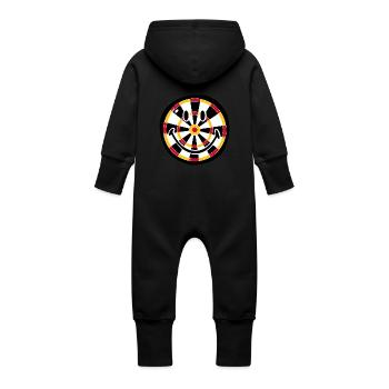 Smiley Dart Board - Grenouillère à capuche bio en molleton Bébé - vanille - Dos