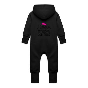 Le super-héros de l’enseignant cadeau - Grenouillère à capuche bio en molleton Bébé - vanille - Dos