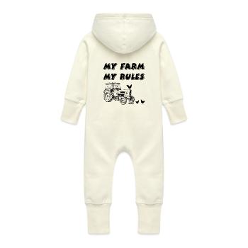 Ferme - Grenouillère à capuche bio en molleton Bébé - vanille - Dos