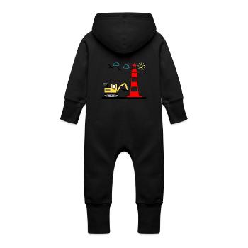 Excavatrice - Grenouillère à capuche bio en molleton Bébé - vanille - Dos