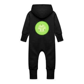 Tranche de concombre - Grenouillère à capuche bio en molleton Bébé - vanille - Dos