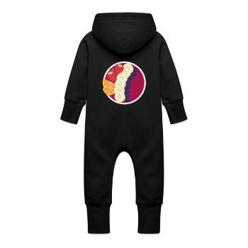 Bol de smoothie aux baies - Grenouillère à capuche bio en molleton Bébé - vanille - Dos