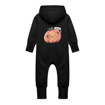 Wütender Kürbis, Trick! - Baby Bio Sweat Overall mit Kapuze - Vanille-Milchshake - Hinten