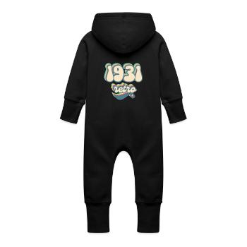 1931 Retro Geschenkidee - Baby Bio Sweat Overall mit Kapuze - Vanille-Milchshake - Hinten