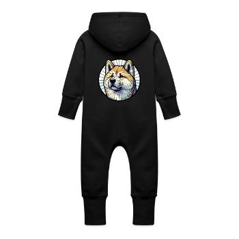 Akita Inu - Baby Organic Sweat Overalls With Hood - vanilla - Back