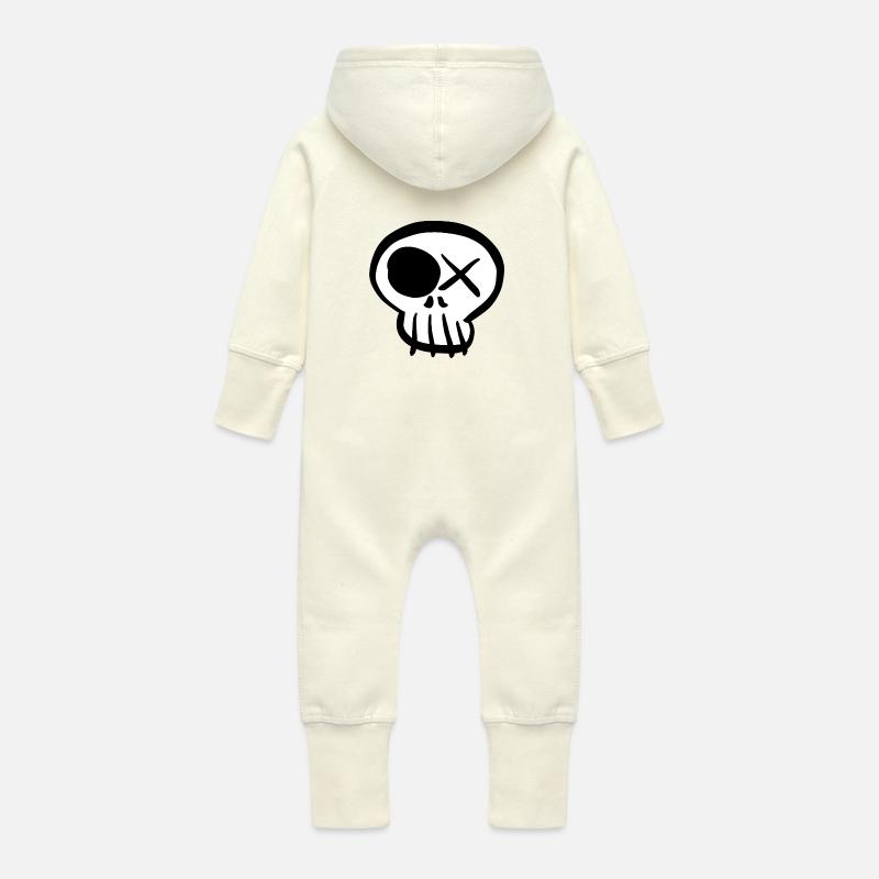 Pirate - Grenouillère à capuche bio en molleton Bébé - vanille