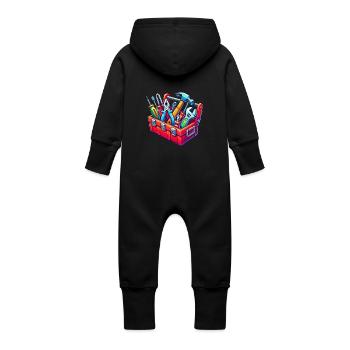 Tool Toolbox - Baby Organic Sweat Overalls With Hood - vanilla - Back