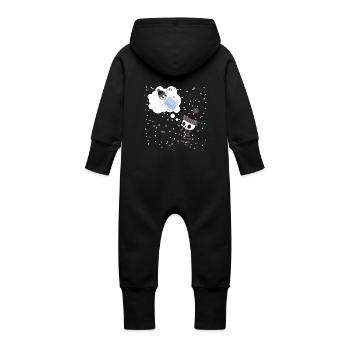 Warm thoughts during winter - Baby Organic Sweat Overalls With Hood - vanilla - Back