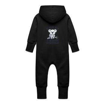 je peux pas je me barre en Australie - Grenouillère à capuche bio en molleton Bébé - vanille - Dos
