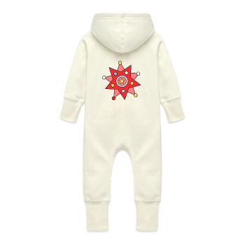 Stars different - Baby Organic Sweat Overalls With Hood - vanilla - Back