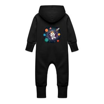 Weltraum Hamster Astronaut - Baby Bio Sweat Overall mit Kapuze - Vanille-Milchshake - Hinten