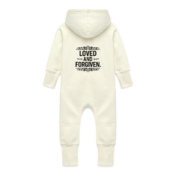 geliebt und vergeben - Baby Bio Sweat Overall mit Kapuze - Vanille-Milchshake - Hinten